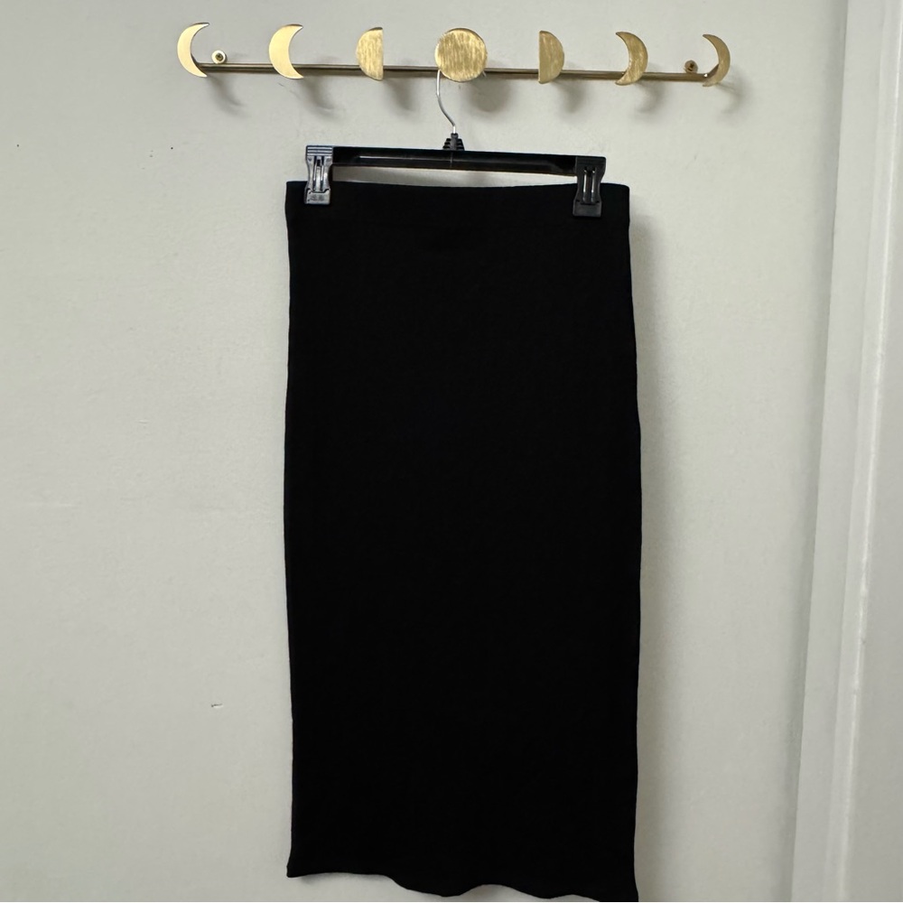 Bobeau Black Stretch Midi Pencil Skirt Pull On NWT Size Small